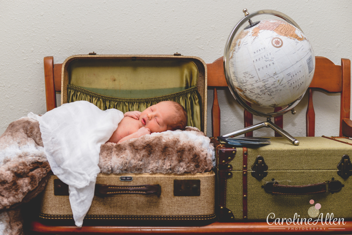 travel, globe, suitcase, tampa newborn 