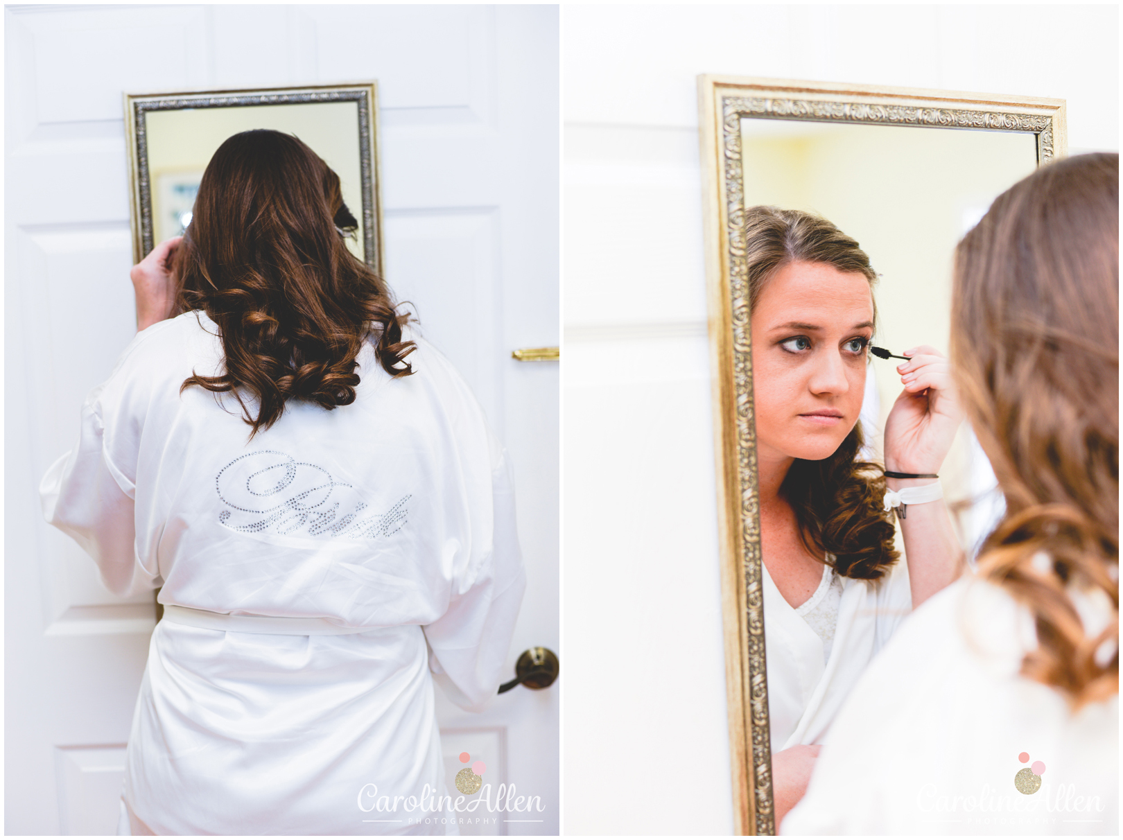 bride, mascara, mirror 