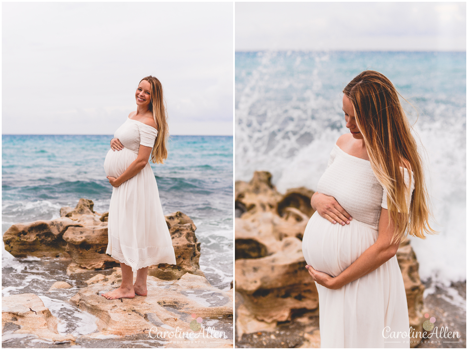 mom, maternity, ocean, beach, waves