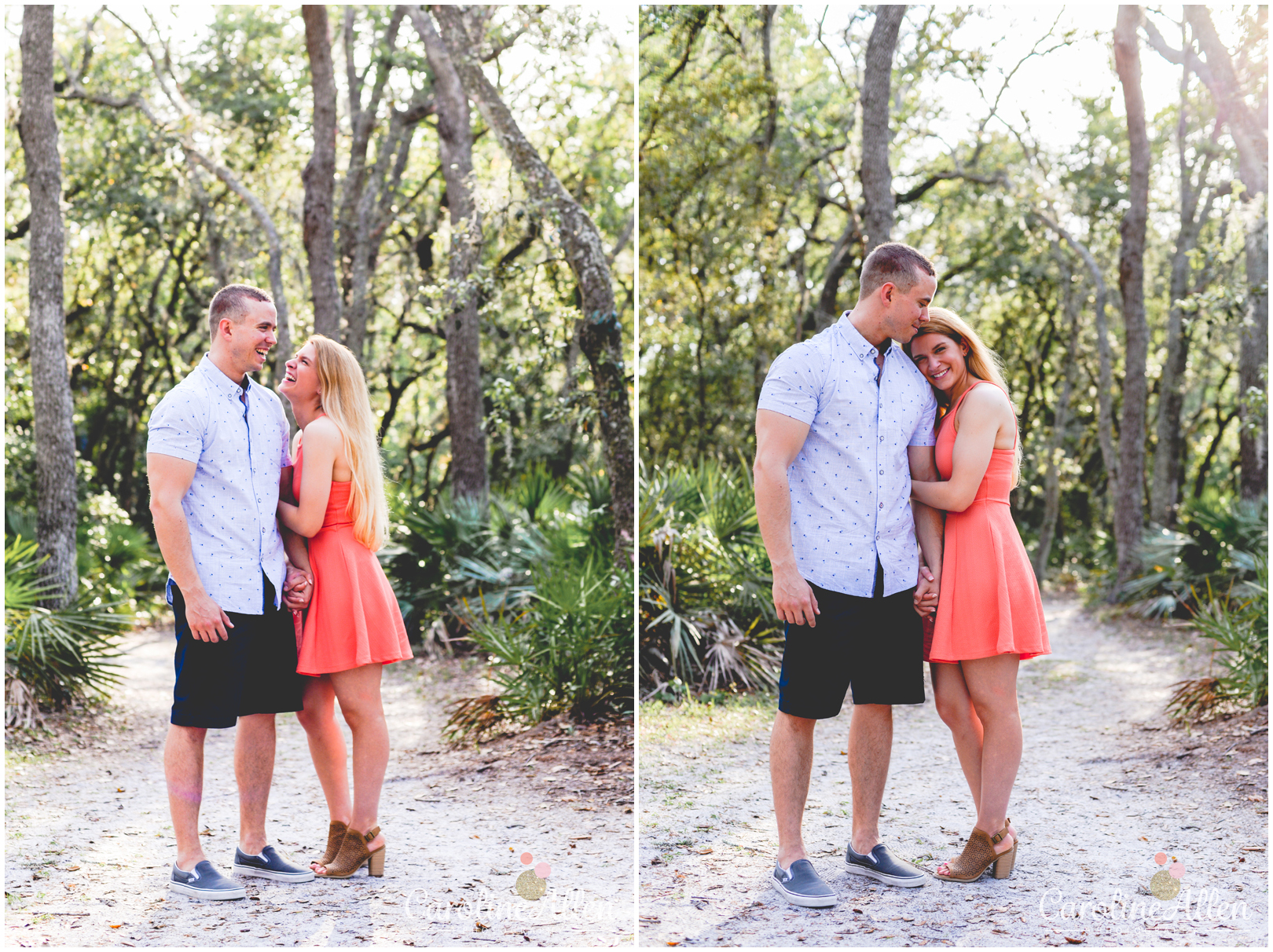 couple, laughing, forest, trees