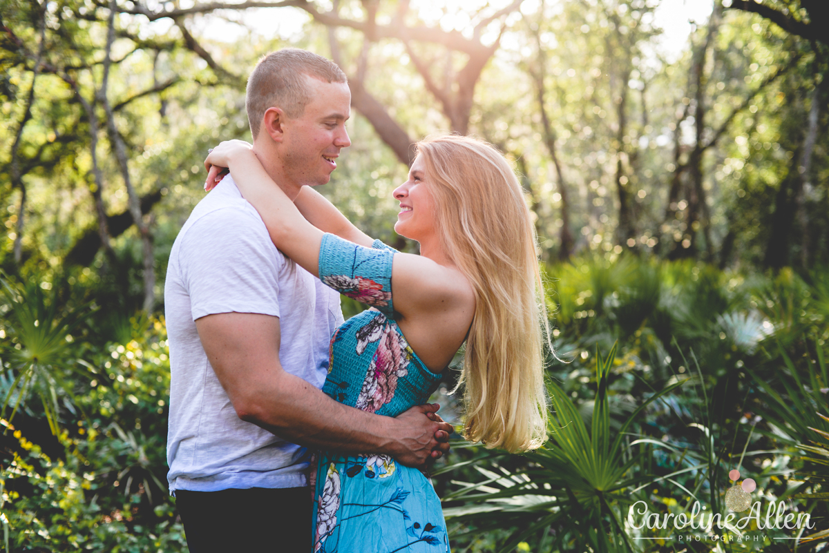 sun flare, couple, greenery