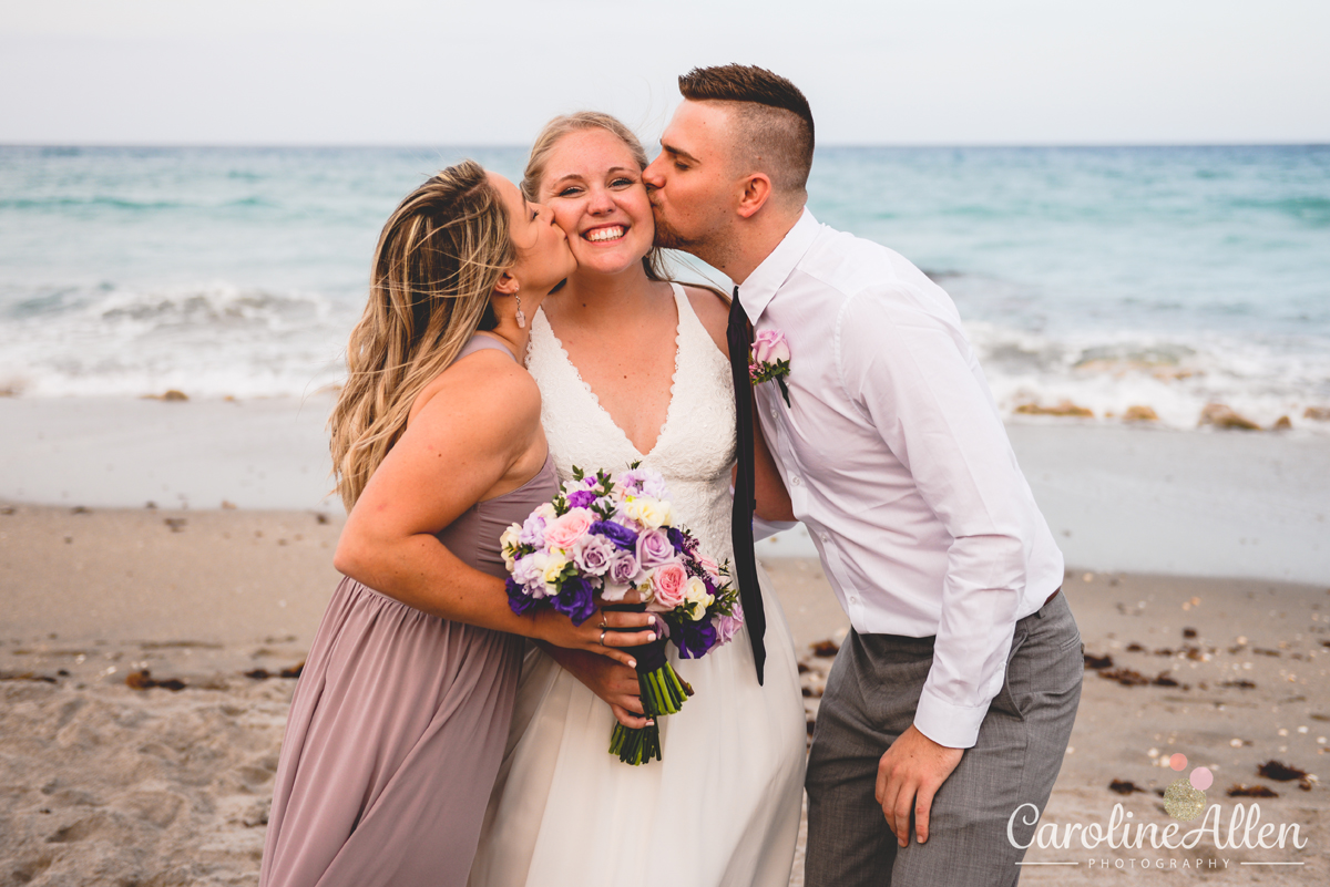 best friends, beach, kisses