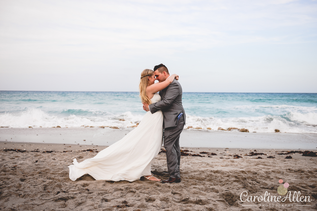 beach, wedding dress, windy, blue water