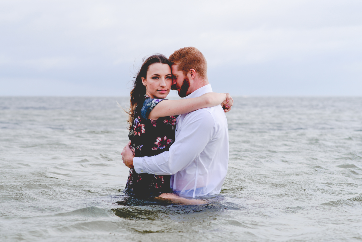 swimming, ocean, water, couple, love