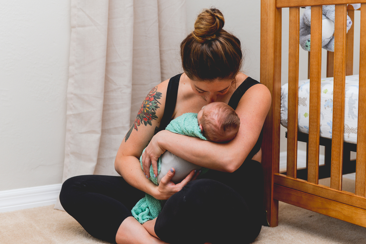 mom, son, snuggles, kisses, tattoo