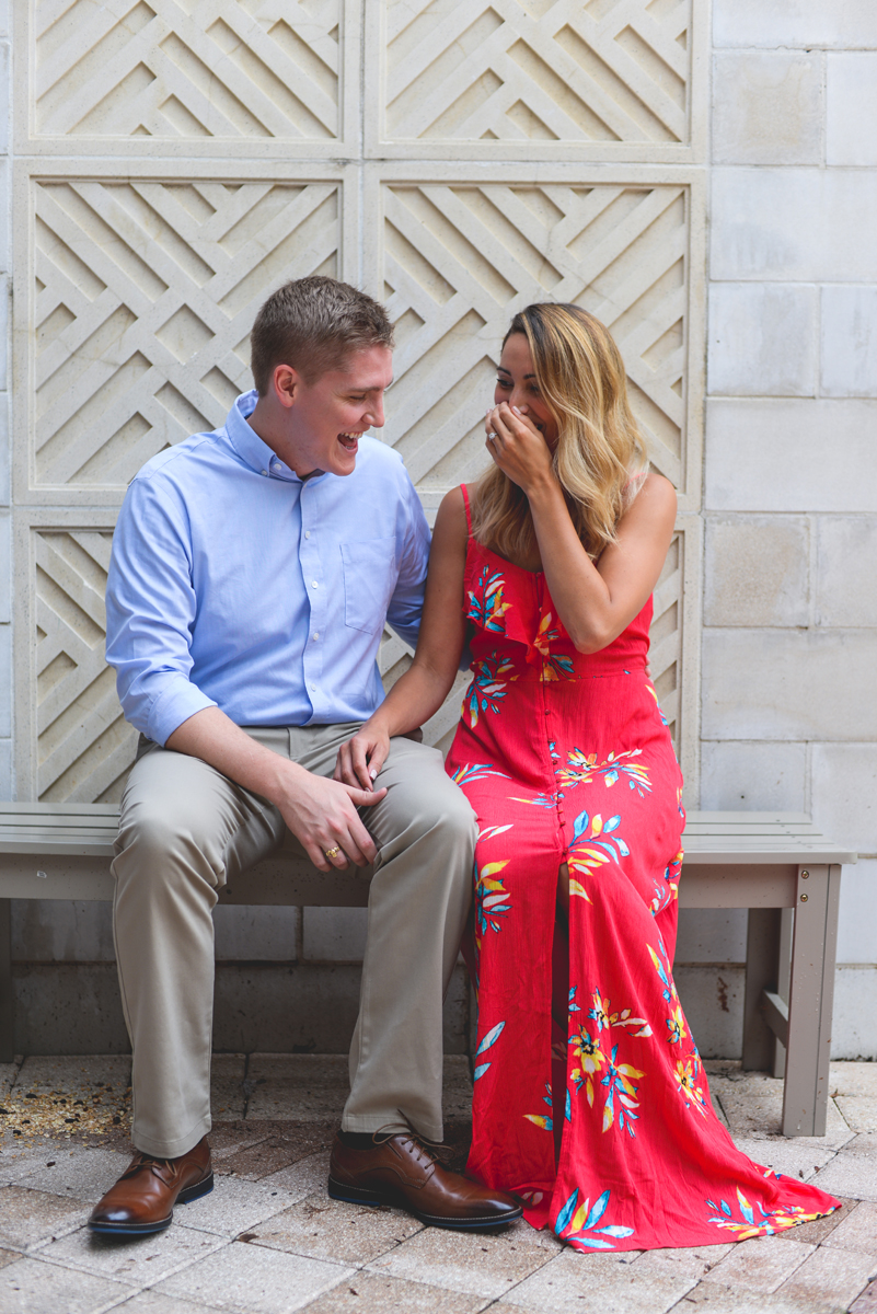 couple, laughing, ybor, red dress