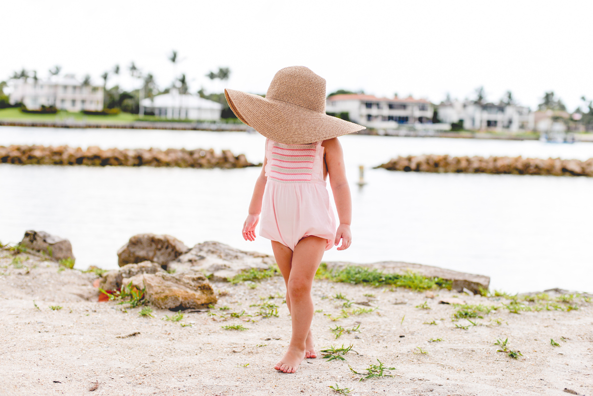 sand, beach, baby, sunhat, water, intercostal 