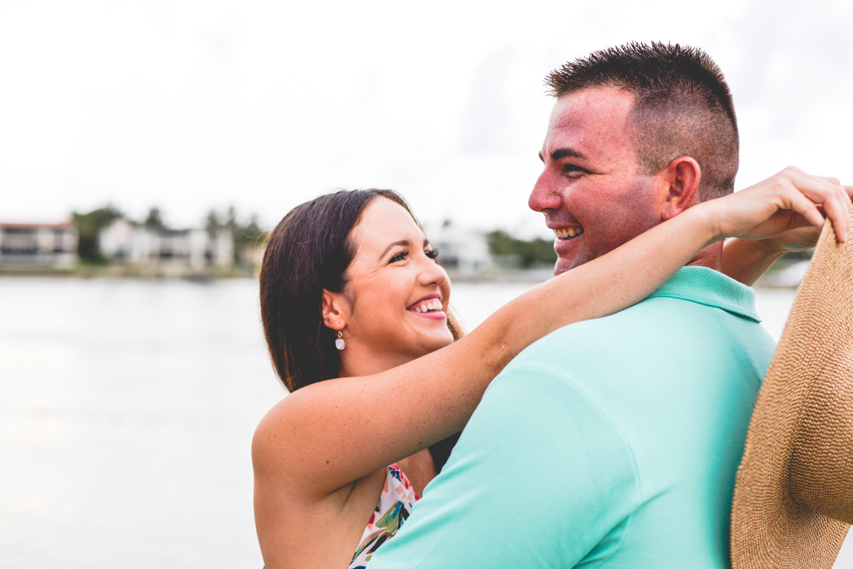 couple, laughing, smiling, posing, water