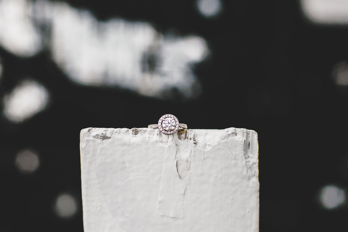 black, white, diamond, engagement ring, detail shot, ring shot