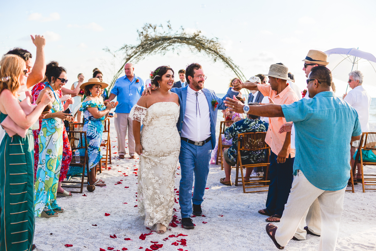 family, just married, walking, talking, celebrating