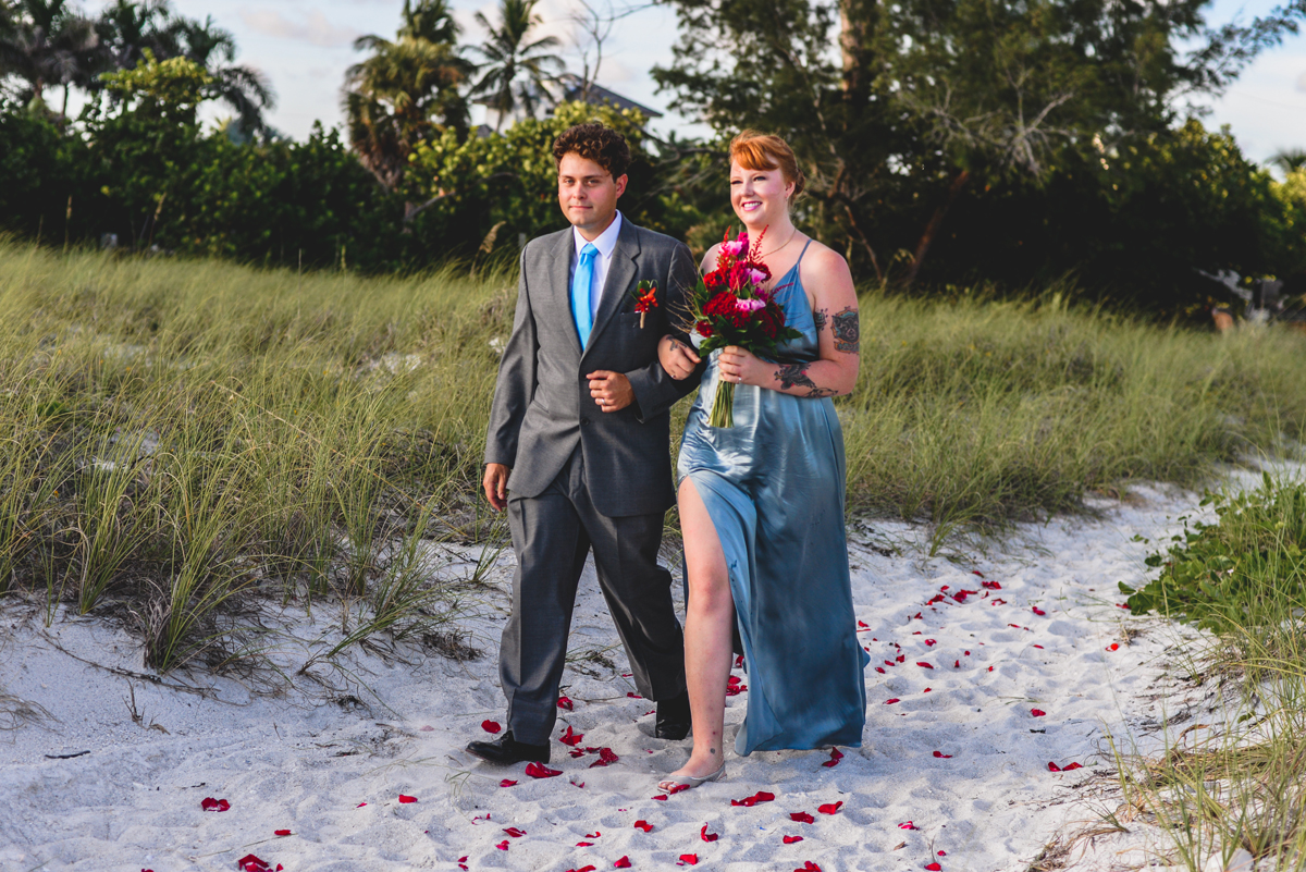 walking, isle, beach, sand, grass, wedding, processional 