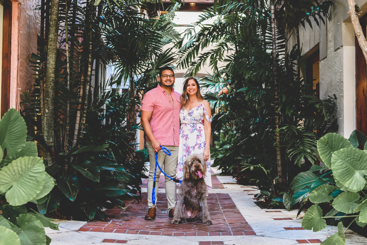 alley, dog, happy, couple, family