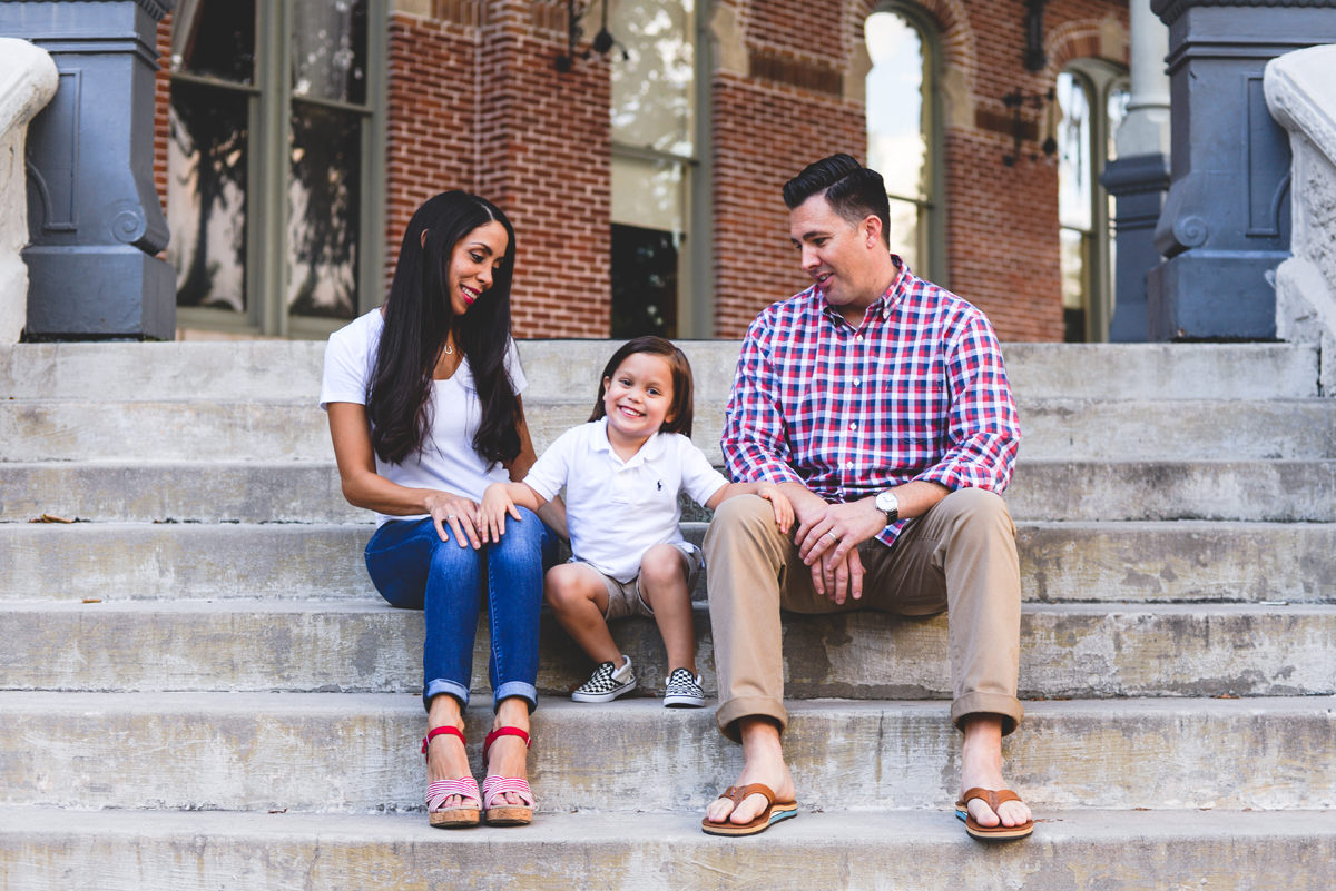 family, steps, University of Tampa, smiling, photos