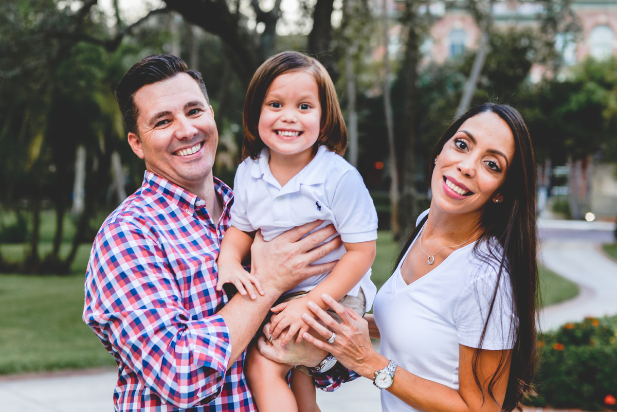 family, smiling, happy, park, university of tampa