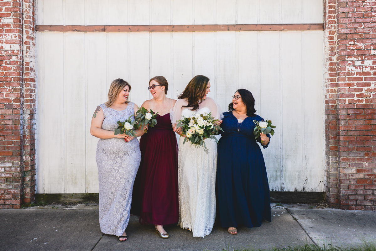 walking, laughing, girls, bridesmaids, smiling, wedding day