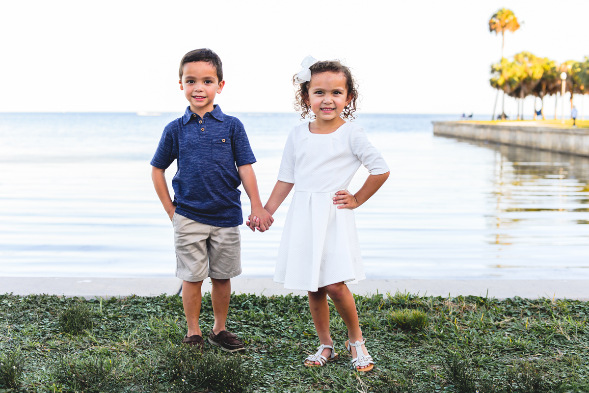 brother, sister, water, holding hands, beach