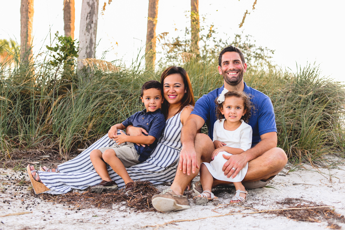 beach, family, sand dunes, sunset