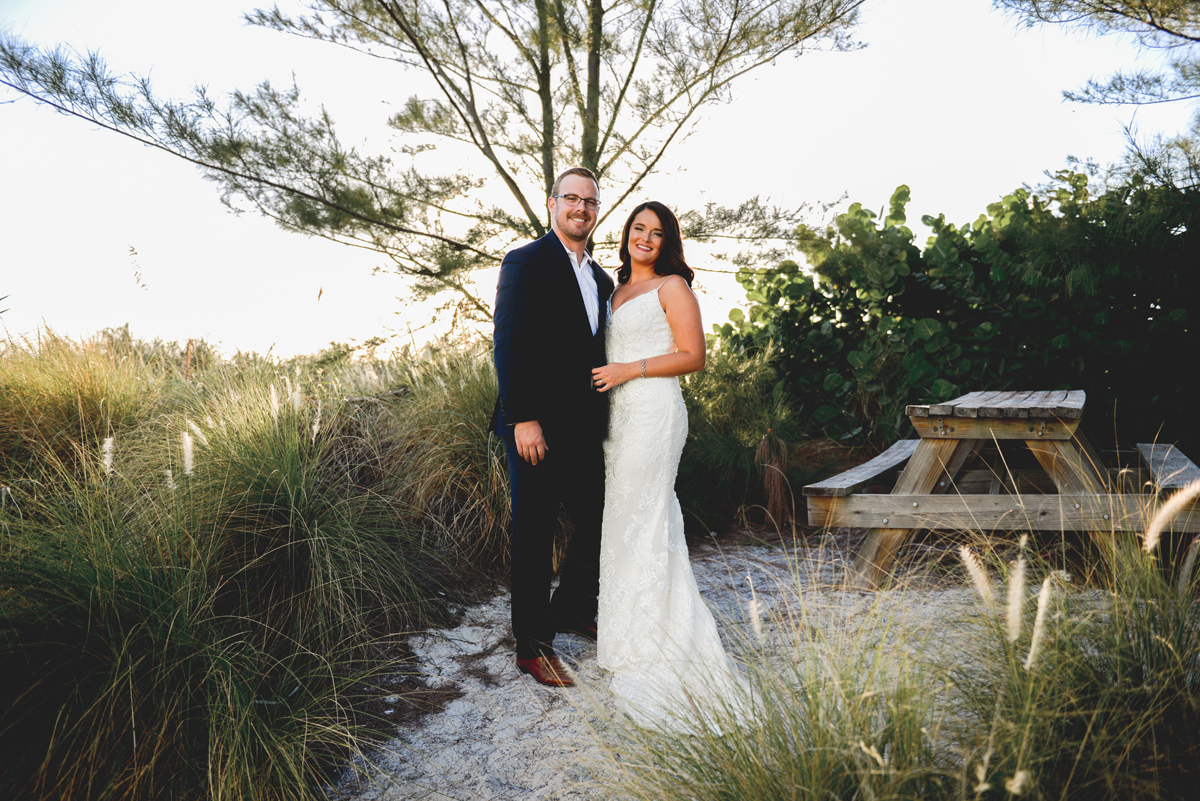 sand, beach, dunes, just married, picnic table