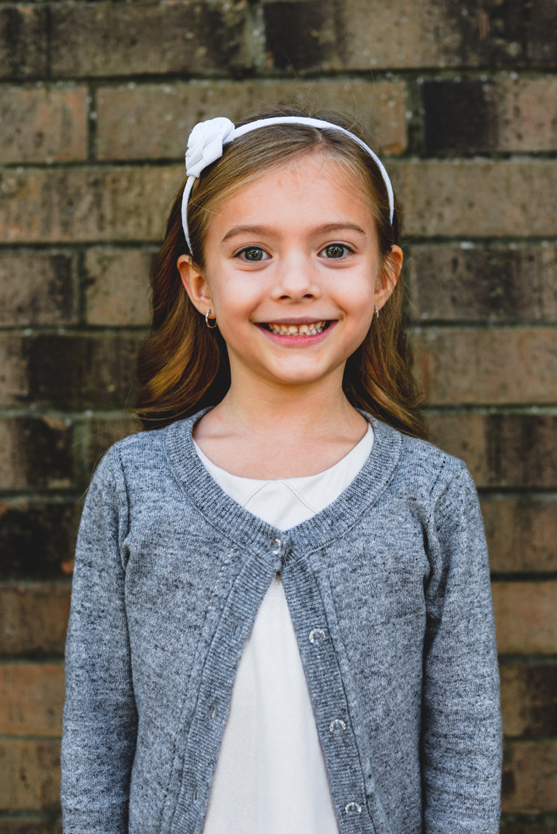 daughter, brick, portrait, smile girl