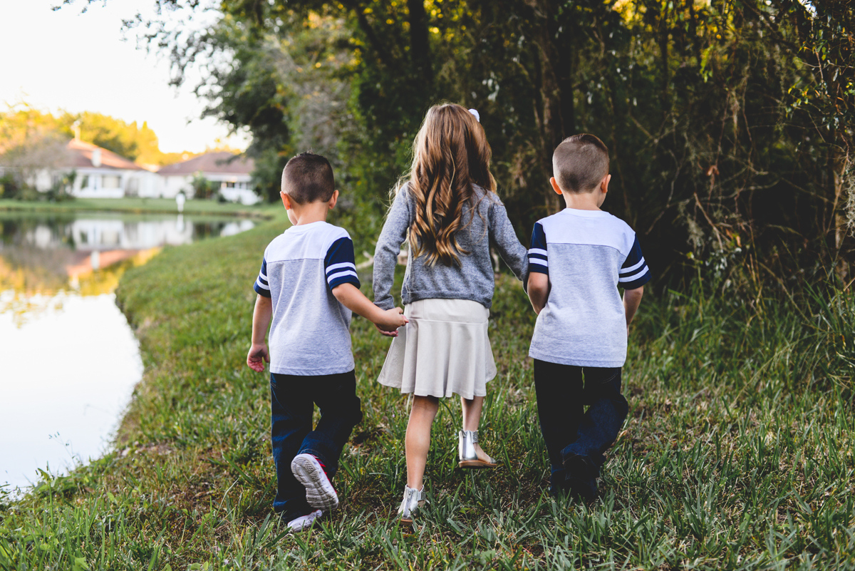 siblings, holding hands, walking, brother, sister