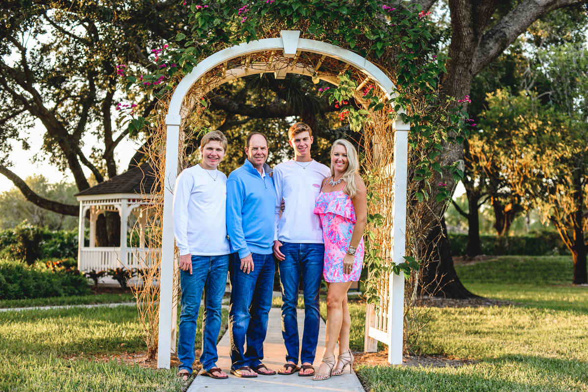 park, gazebo, arch, greenery, flowers, lilly pulitzer 