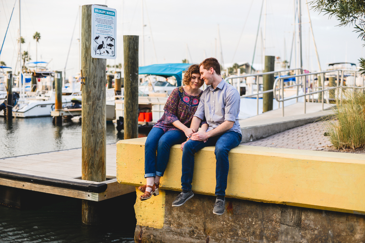 boats, water, dock, sitting, snuggling, sunset