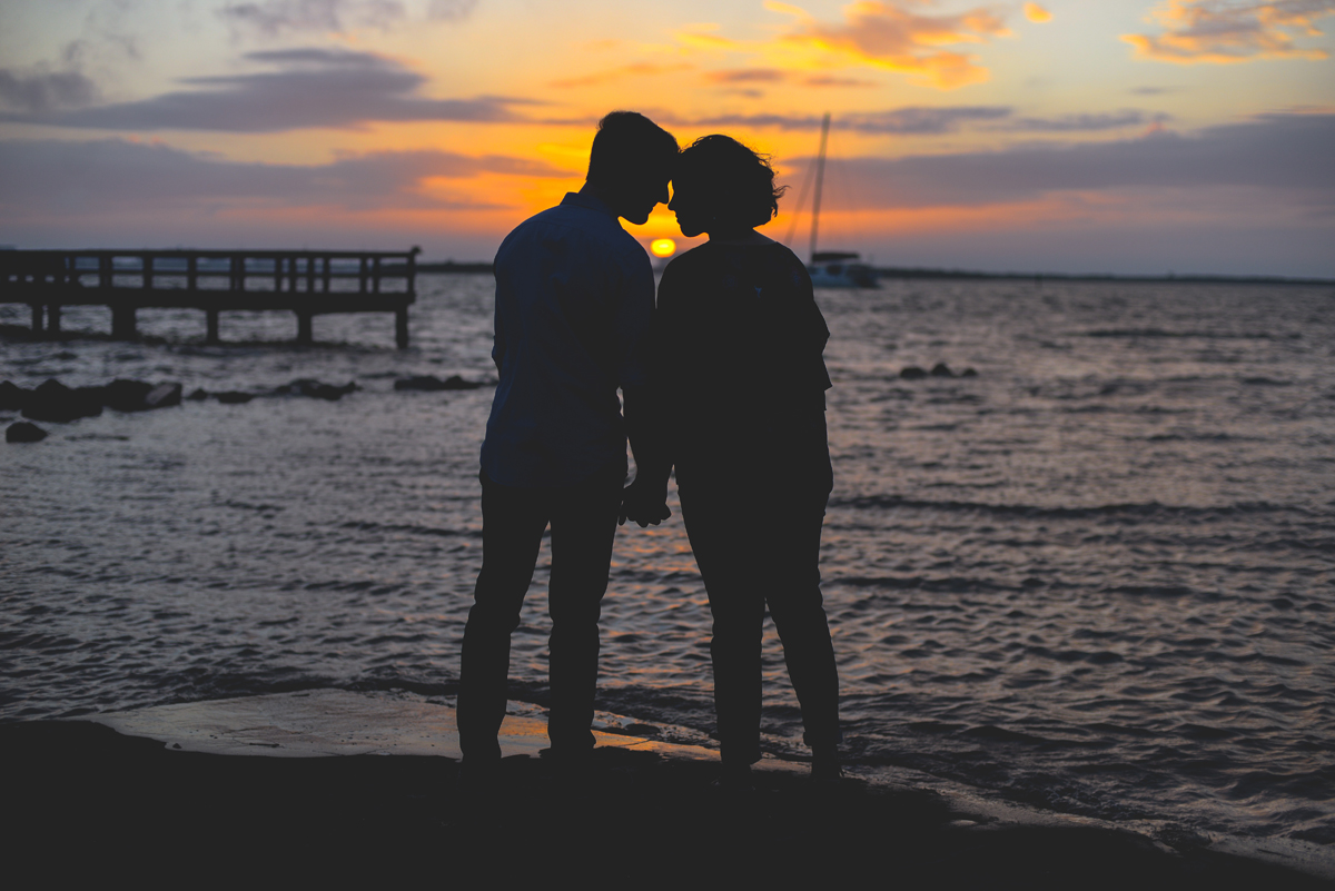 sunset, silhouette, ocean, dock, boat, water