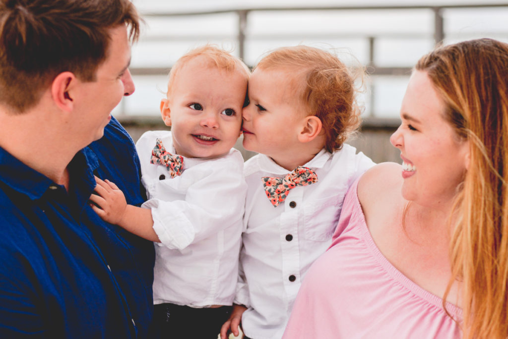 family, brothers, bow ties, kissing, love