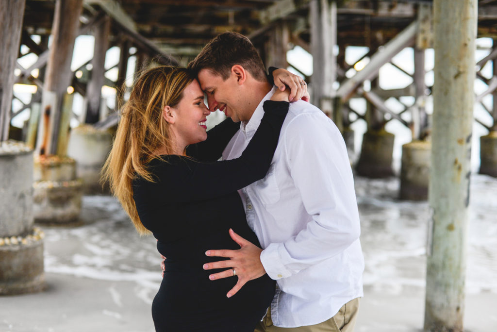 pier, couple, love, ocean, beach, waves