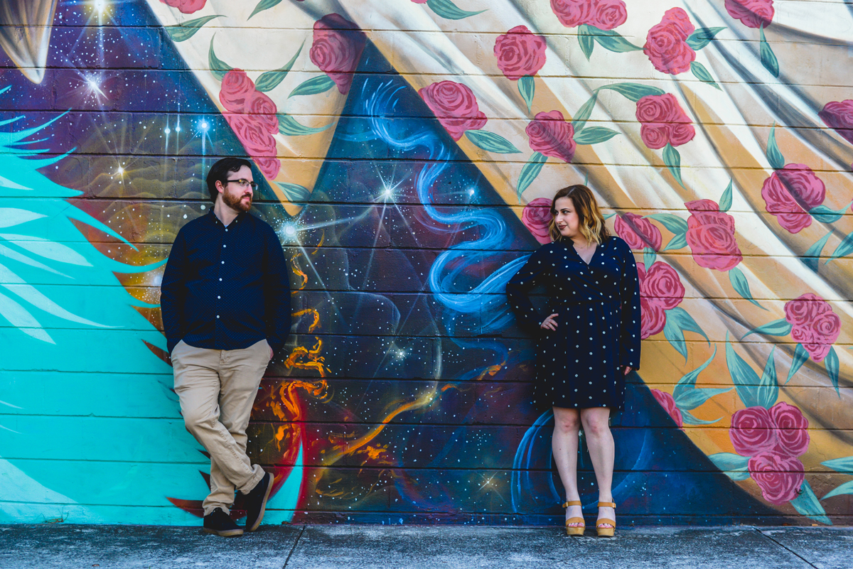 street art, wall, galaxy, couple, posing, flowers