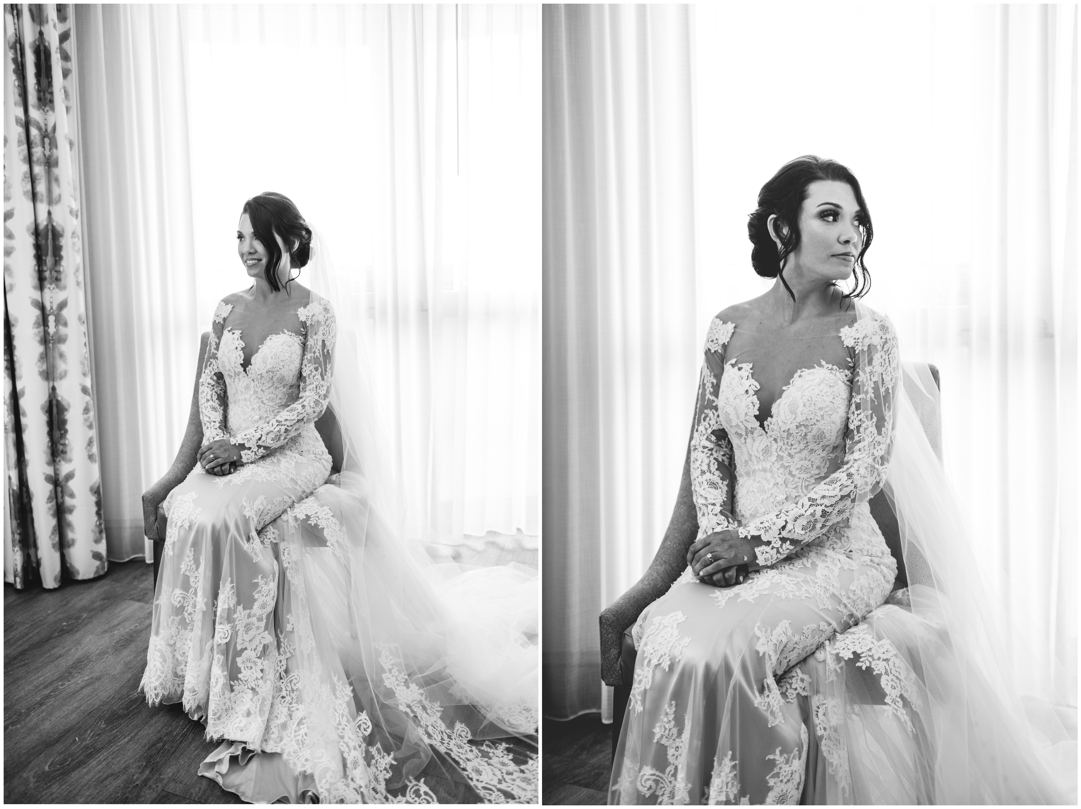 black and white, sitting, detail, portrait, bride