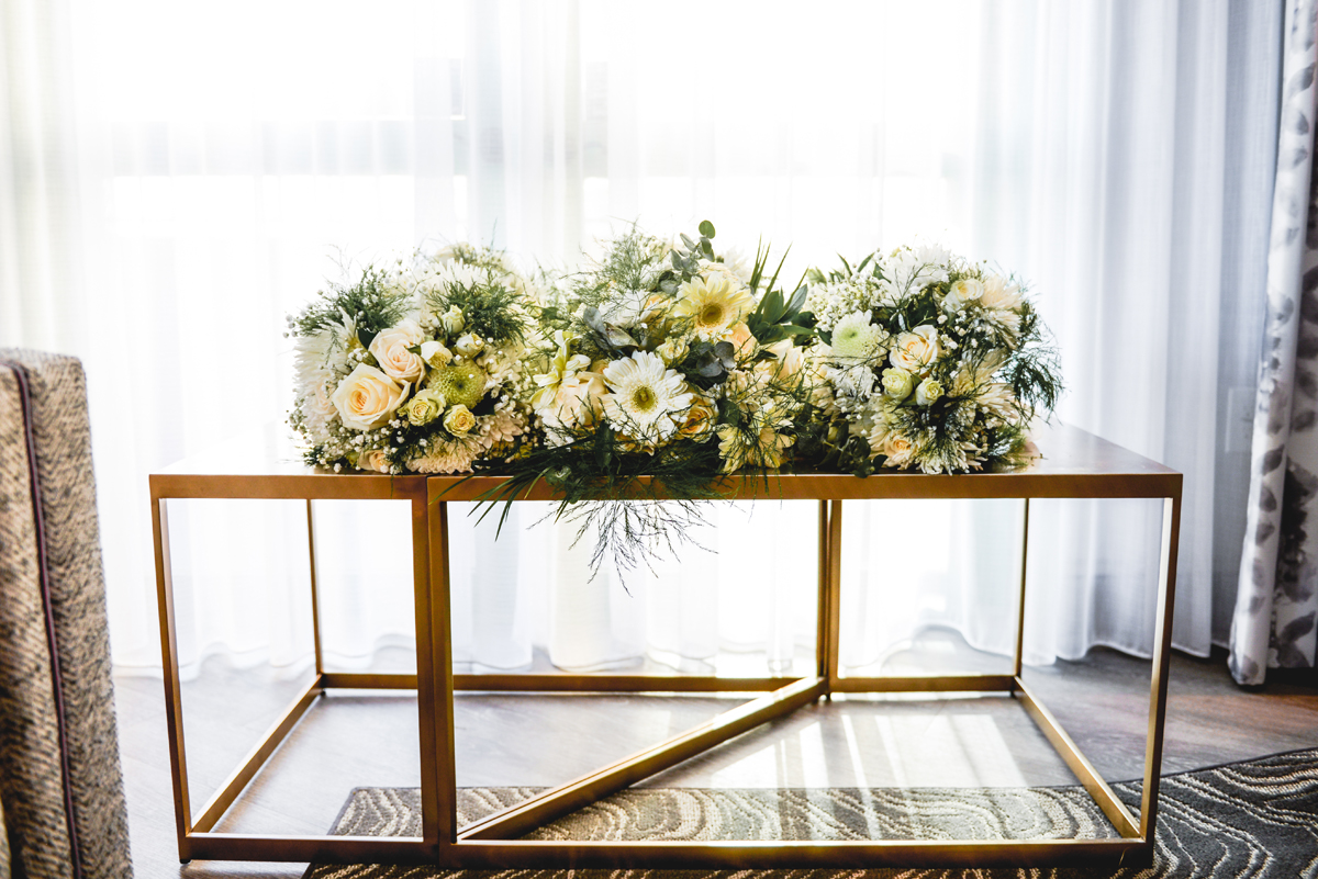 table, flowers, bouquets, window, natural light