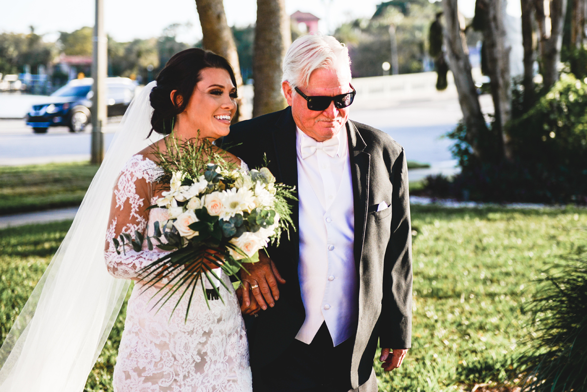 ceremony, father, daughter, wedding, isle, wedding day