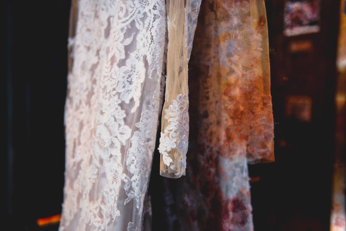 wedding dress, glass, lace, details