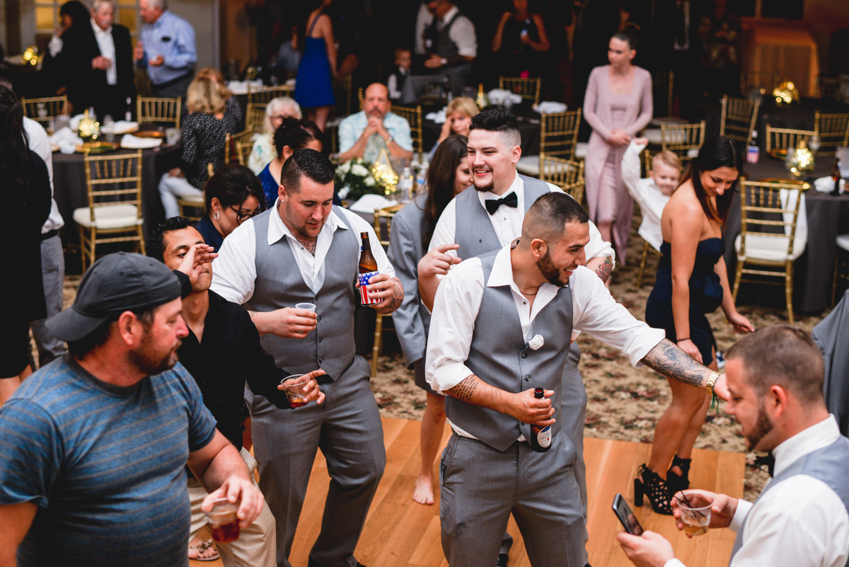 groomsmen, dancing, wedding, reception, partying