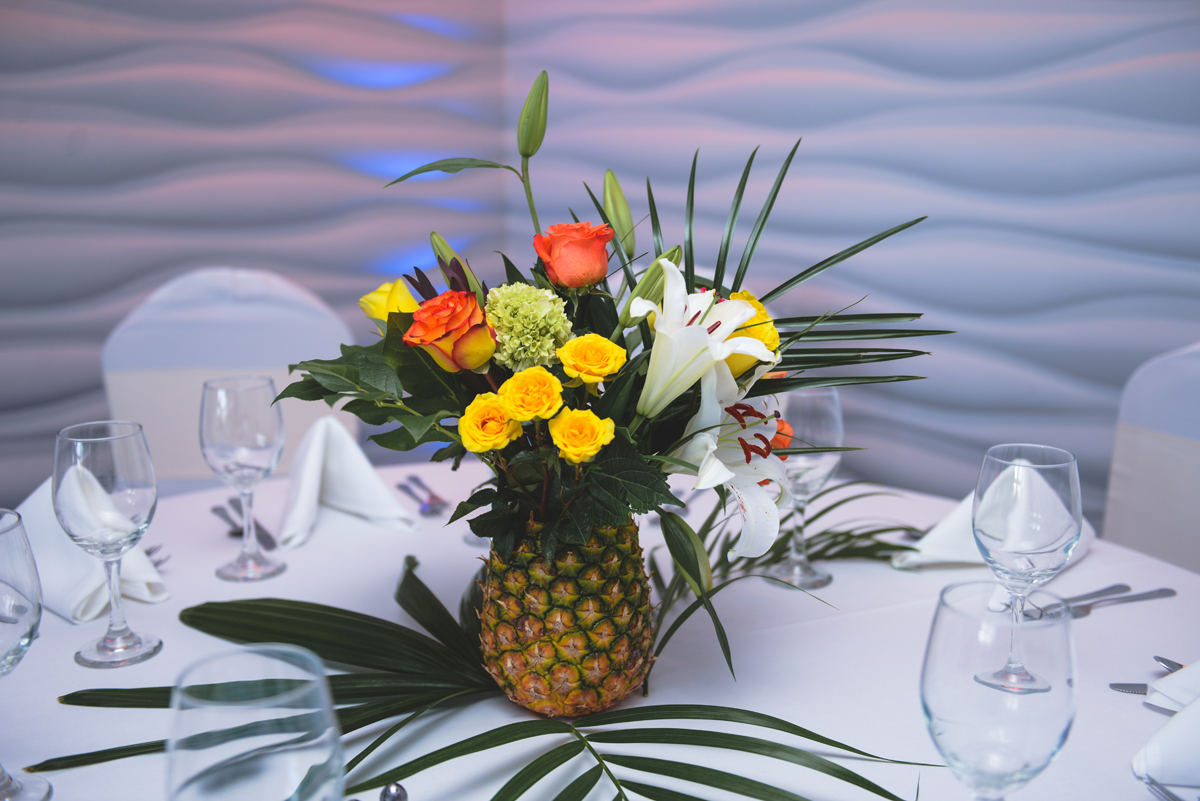 decor, flowers, table, waves, wedding