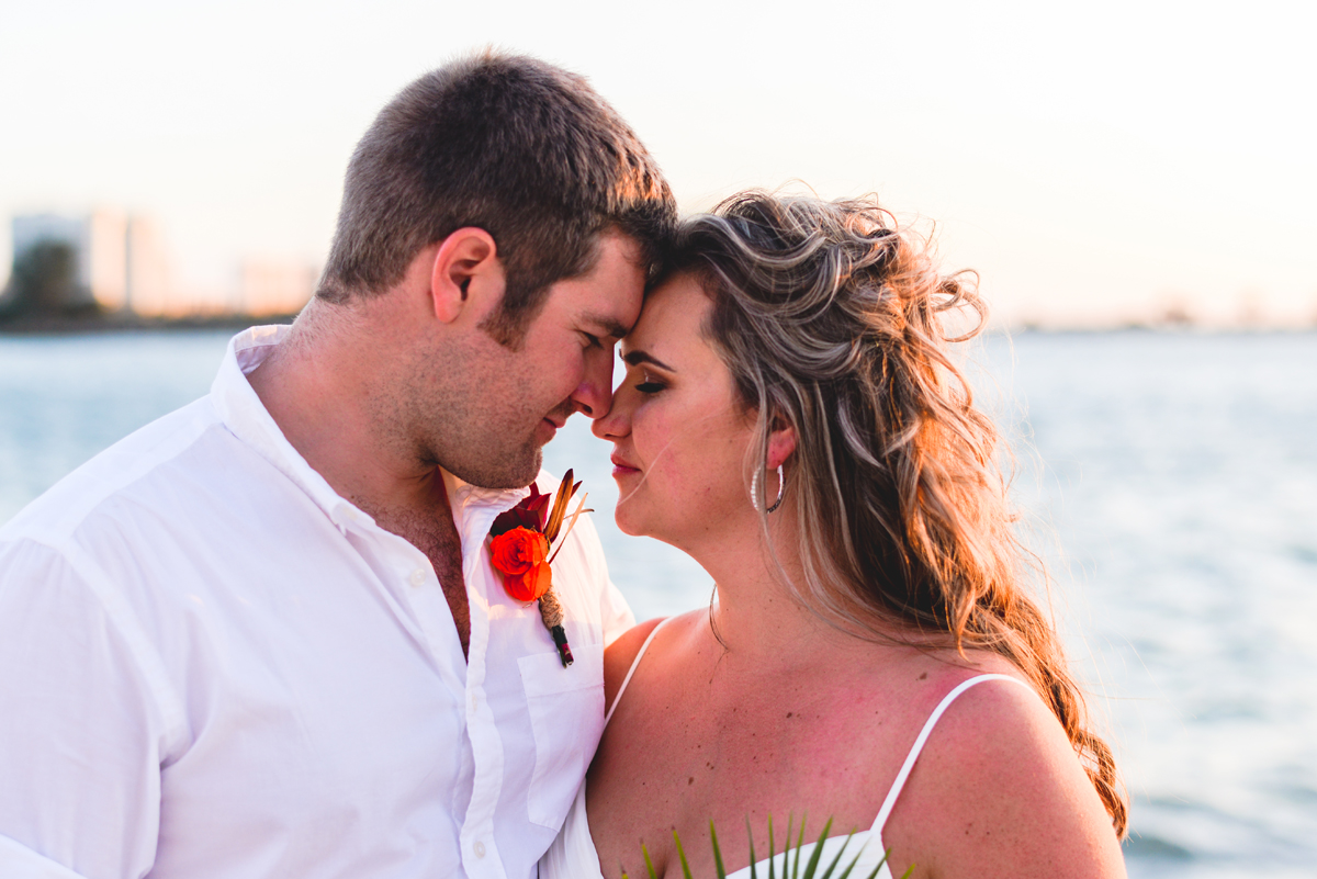 bride, groom, ocean, water, couple