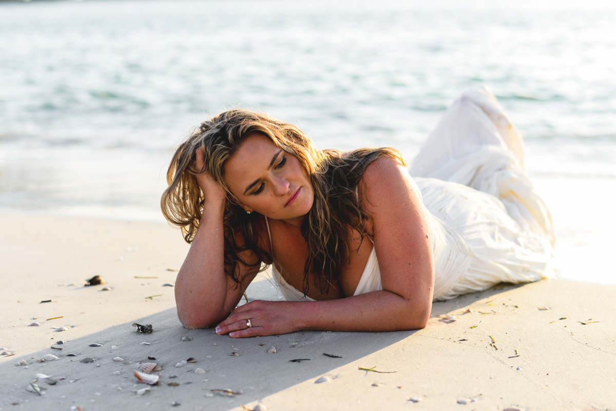 bride, portrait, sand, waves, ocean, wife