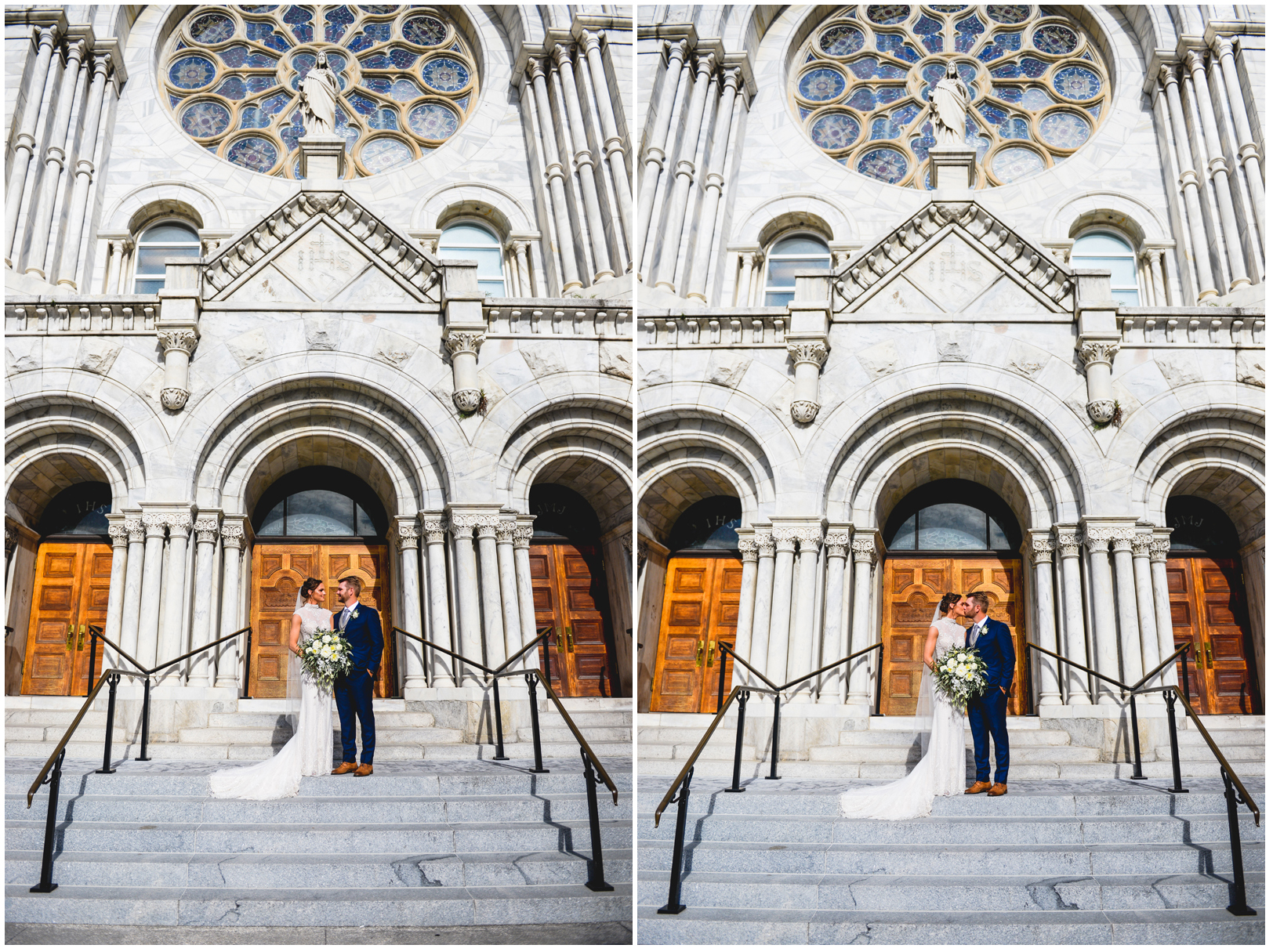 catholic church, wedding, just married, bride, groom