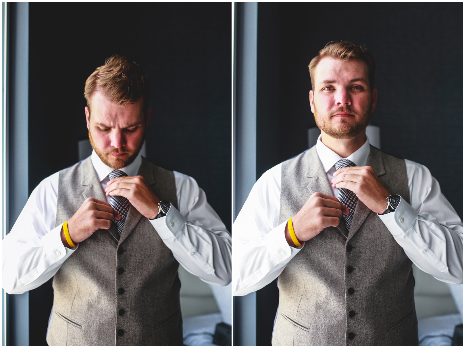 groom, tux, getting ready, wedding day, portrait 