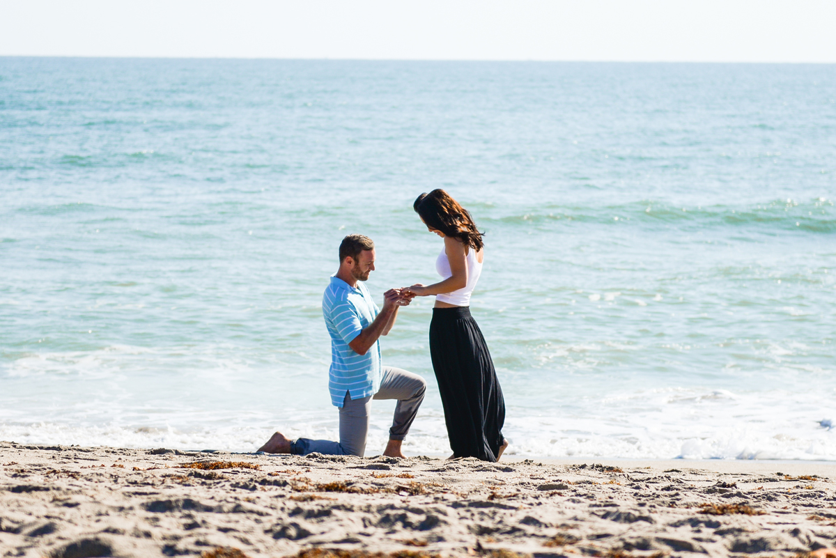 ocean, waves, beach, blue, proposal, couple