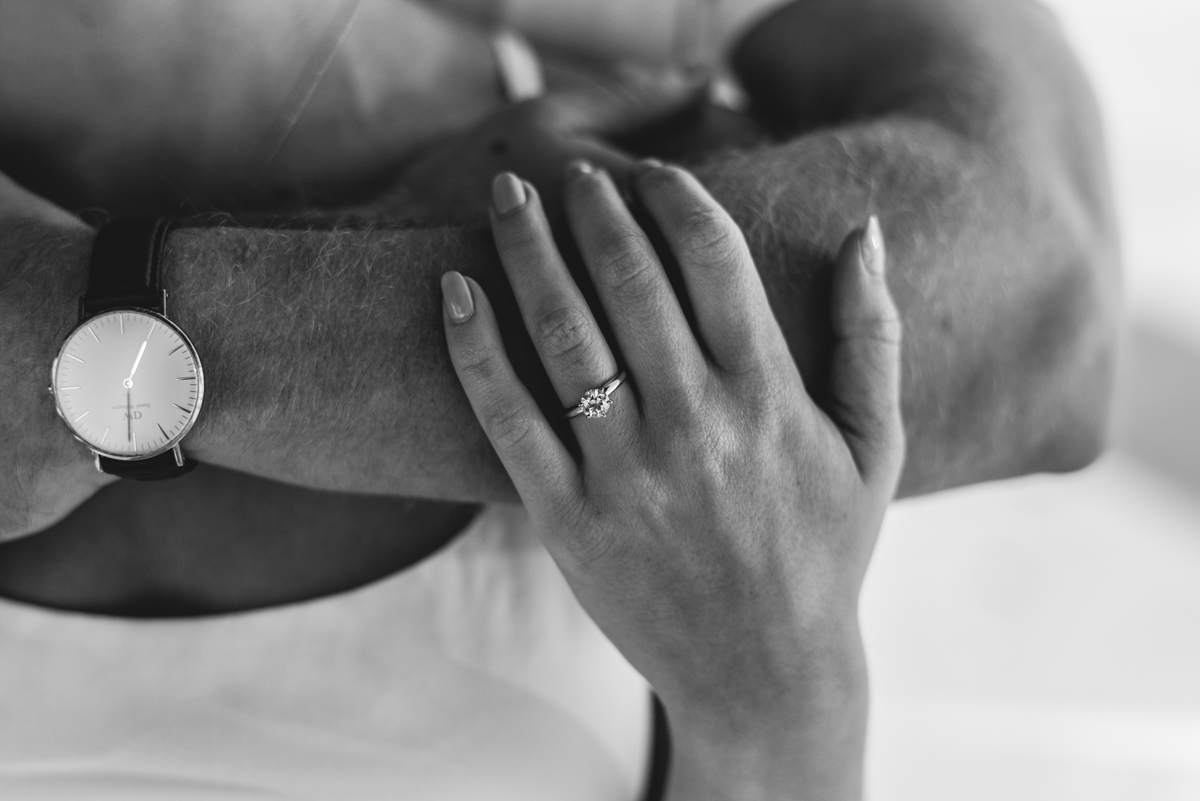 black and white, engagement ring, diamond, engaged