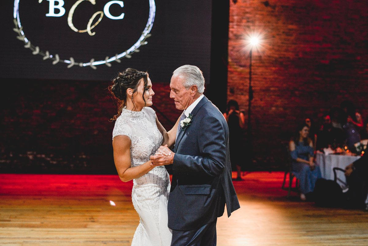 father, daughter, dancing, wood, brick