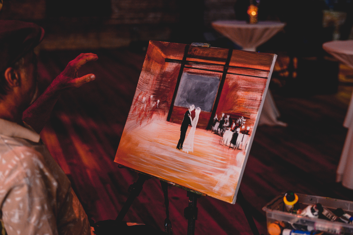 canvas, artist, painting, wedding, first dance, detail