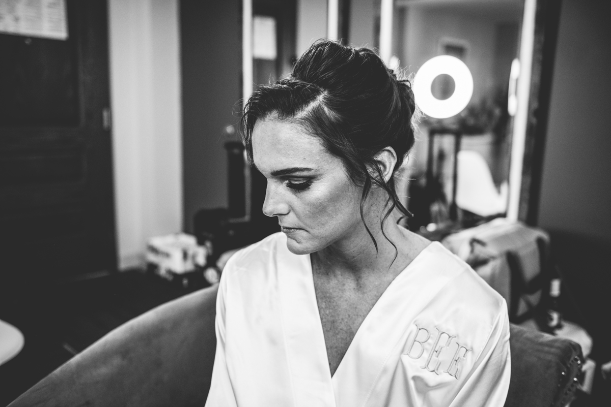 black and white, portrait, bride, robe