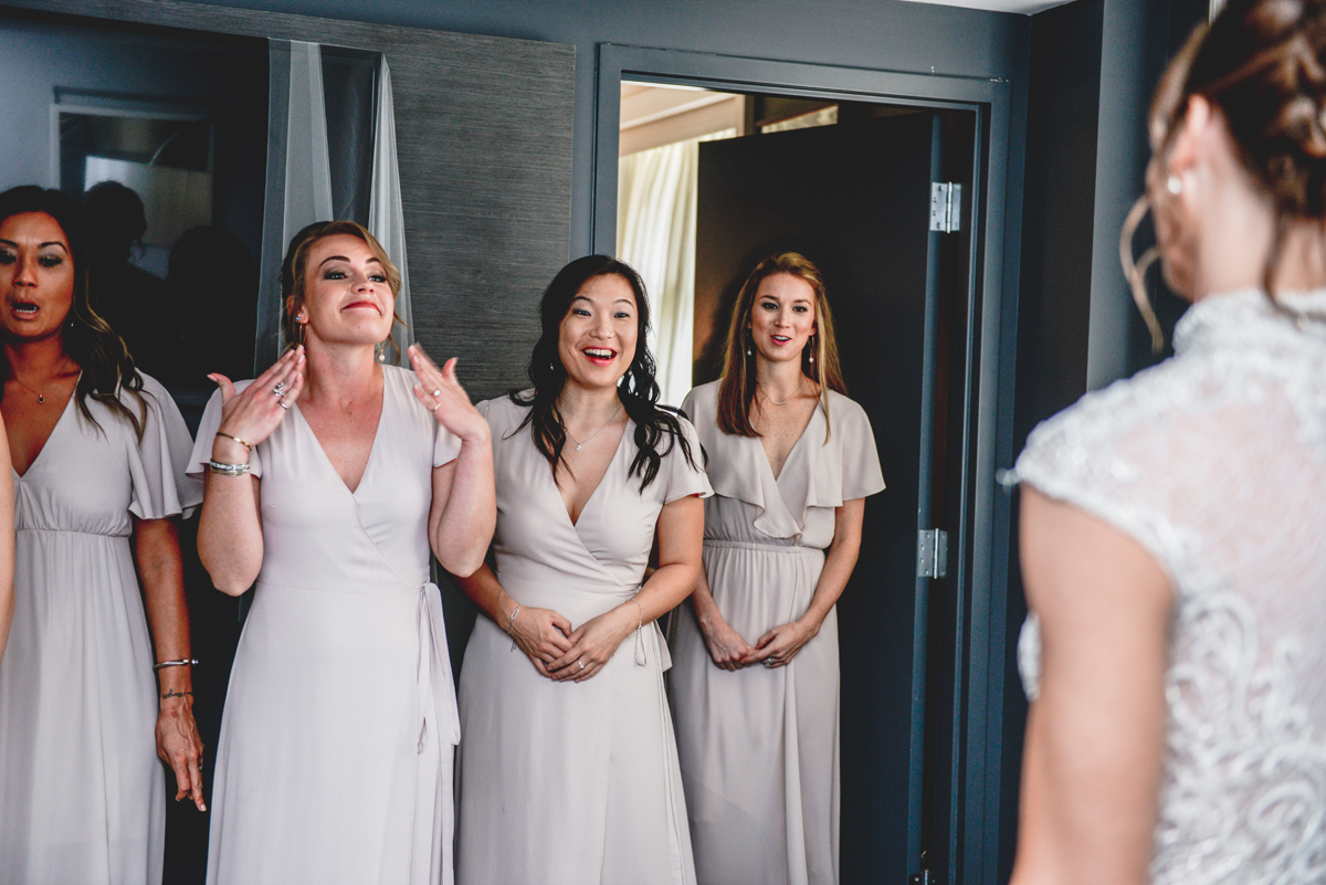 bridesmaids, wedding day, friends, first look