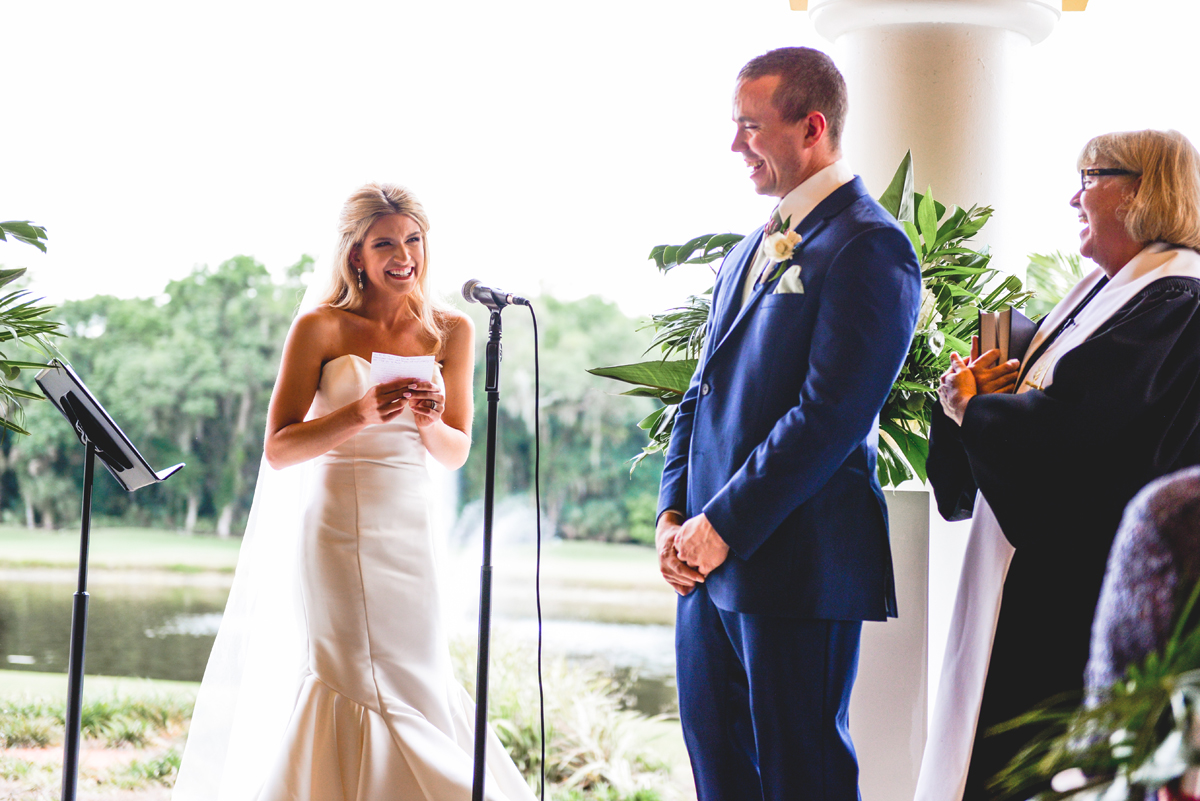 bride, wedding, vows, groom, laughing