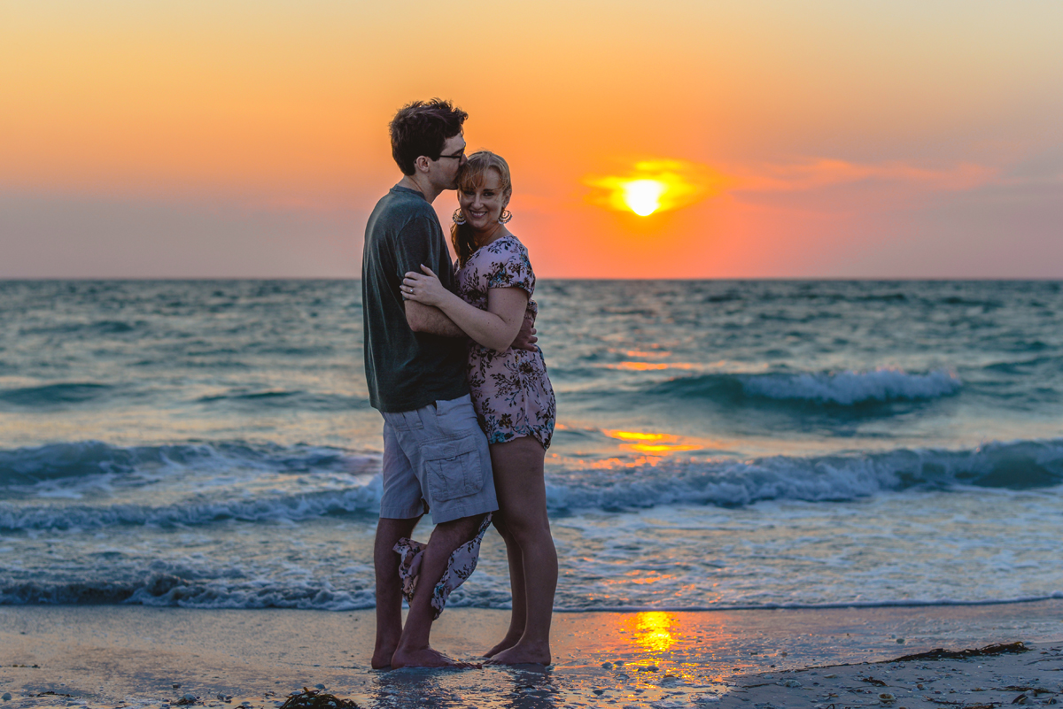 sunset, beach, waves, sun, sky