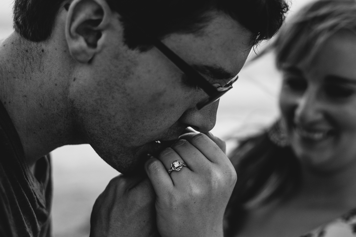 black and white, kissing, ring, hand