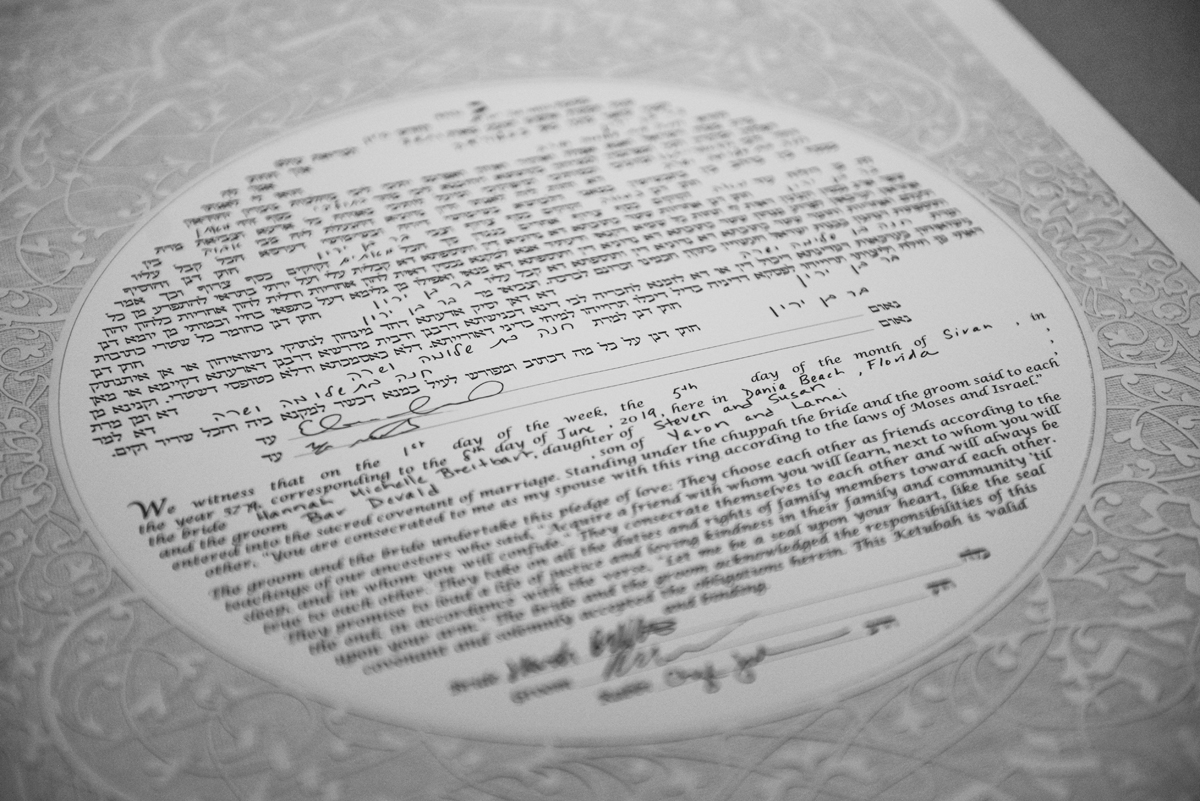 ketubah, black and white, jewish